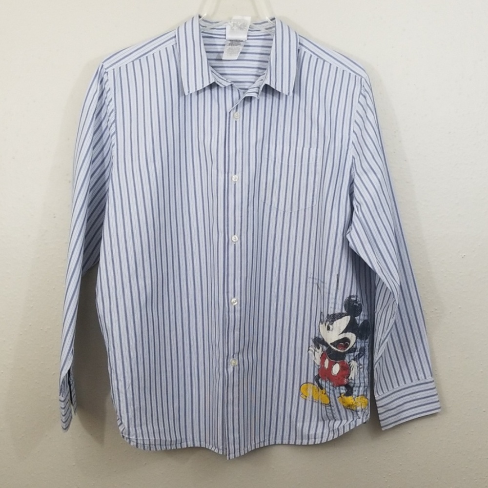 Mens Walt Disney LS Mickey Mouse Casual  Shirt